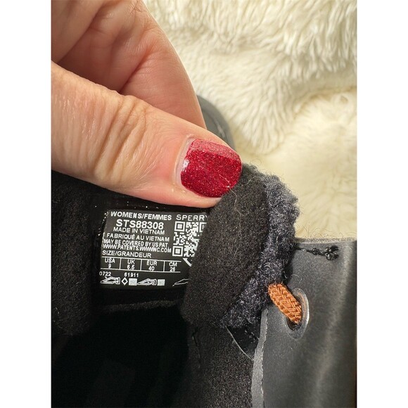 Sperry Saltwater Sherpa Duck Boots Womens 9 Navy/Black Waterproof Side Zip - Picture 7 of 8